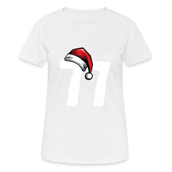 77 Zahl Weihnachten - Frauen T-Shirt atmungsaktiv - Weiß - Vorne - AI Model Female 172 dark (172cm)