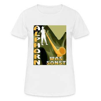 ALPHORN WAS SONST - Frauen T-Shirt atmungsaktiv - Weiß - Vorne - AI Model Female 172 dark (172cm)