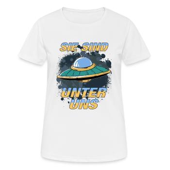 UFO SIE SIND UNTER UNS - Frauen T-Shirt atmungsaktiv - Weiß - Vorne - AI Model Female 172 dark (172cm)