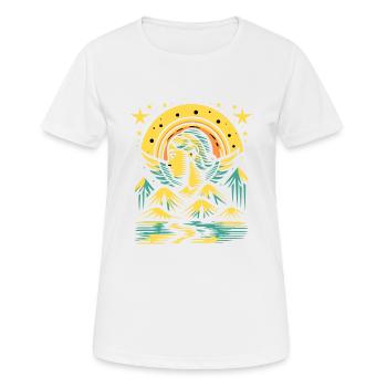 Nature, Montagnes, Rivière et Mère Nature - T-shirt respirant Femme - blanc - Devant - AI Model Female 172 dark (172cm)