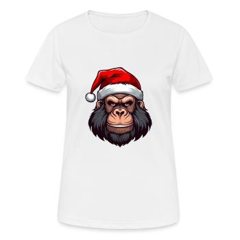 Gorilla Head Christmas Xmas - Women's Breathable T-Shirt - white - Front - AI Model Female 172 dark (172cm)