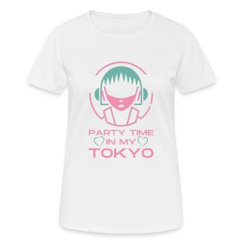 Party Time In My Tokyo - Women's Breathable T-Shirt - white - Front - AI Model Female 172 dark (172cm)