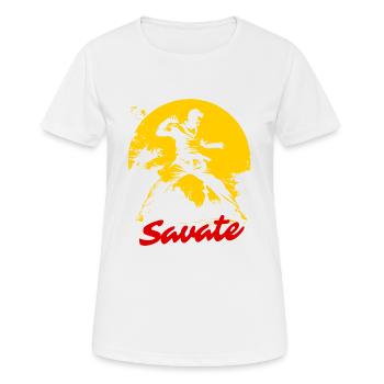 Kampfkunst Frankreich: Savate Kämpfer - Frauen T-Shirt atmungsaktiv - Weiß - Vorne - AI Model Female 172 dark (172cm)