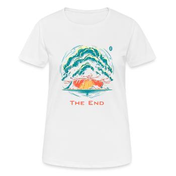Globale Erwärmung: Gewitter, das Ende - Frauen T-Shirt atmungsaktiv - Weiß - Vorne - AI Model Female 172 dark (172cm)