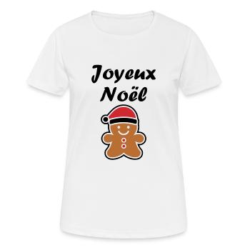 Joyeux noel pain d'épice - T-shirt respirant Femme - blanc - Devant - AI Model Female 172 dark (172cm)