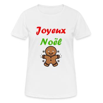 Joyeux noel pain d'épice - T-shirt respirant Femme - blanc - Devant - AI Model Female 172 dark (172cm)