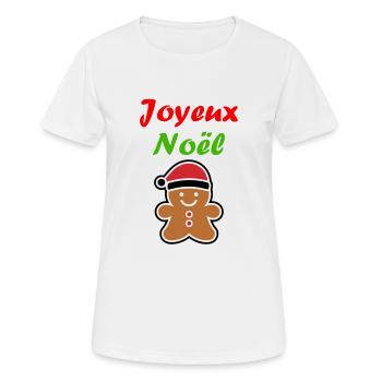 Joyeux noel pain d'épice - T-shirt respirant Femme - blanc - Devant - AI Model Female 172 dark (172cm)
