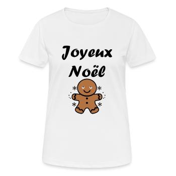 Joyeux noel pain d'épice - T-shirt respirant Femme - blanc - Devant - AI Model Female 172 dark (172cm)
