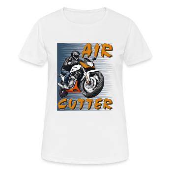 MOTORRAD AIR CUTTER - Frauen T-Shirt atmungsaktiv - Weiß - Vorne - AI Model Female 172 dark (172cm)