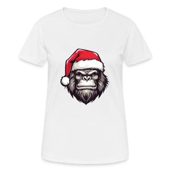 Gorilla Head Christmas Christmas - Women's Breathable T-Shirt - white - Front - AI Model Female 172 dark (172cm)