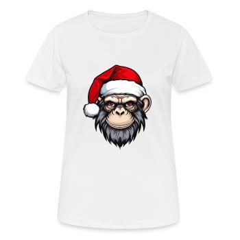 Tête de singe Noël Noël - T-shirt respirant Femme - blanc - Devant - AI Model Female 172 dark (172cm)