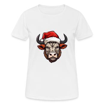 Bull Head Christmas Christmas - Women's Breathable T-Shirt - white - Front - AI Model Female 172 dark (172cm)
