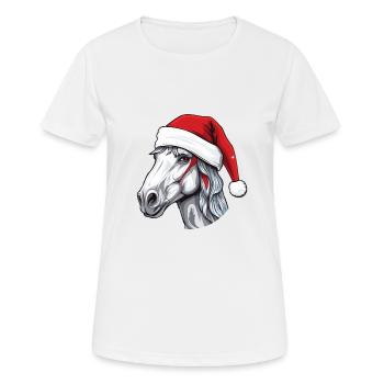 Tête de cheval Noël Noël - T-shirt respirant Femme - blanc - Devant - AI Model Female 172 dark (172cm)