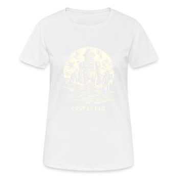 letzte Fotokopie der Roboter-Maschinen-Invasion - Frauen T-Shirt atmungsaktiv - Weiß - Vorne - AI Model Female 172 dark (172cm)
