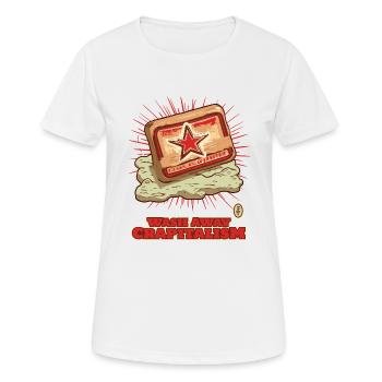 Laver le caca italisme : savon communiste - T-shirt respirant Femme - blanc - Devant - AI Model Female 172 dark (172cm)