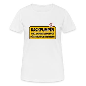 Verboten: Keine Hunde und Haustiere erlaubt - Frauen T-Shirt atmungsaktiv - Weiß - Vorne - AI Model Female 172 dark (172cm)