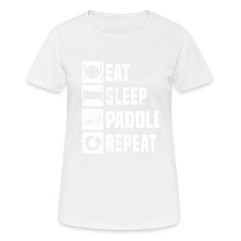 Paddle Tennis Paddle Racket Paddle Women - Women's Breathable T-Shirt - white - Front - AI Model Female 172 dark (172cm)