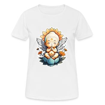 bébé Bouddha - meditation yoga relaxation - T-shirt respirant Femme - blanc - Devant - AI Model Female 172 dark (172cm)