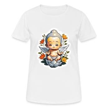 bébé Bouddha - meditation yoga relaxation - T-shirt respirant Femme - blanc - Devant - AI Model Female 172 dark (172cm)