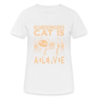 Le chat de Schrödinger est mort et vivant - T-shirt respirant Femme - blanc - Devant - AI Model Female 172 dark (172cm)