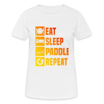 Paddle Court Paddle Tennis Schlägersport - Frauen T-Shirt atmungsaktiv - Weiß - Vorne - AI Model Female 172 dark (172cm)