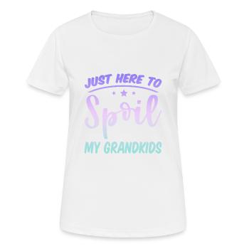 Ici pour gâter mes petits-enfants 4 - T-shirt respirant Femme - blanc - Devant - AI Model Female 172 dark (172cm)