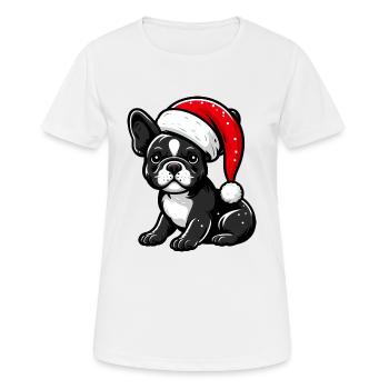 French Bulldog Merry Christmas - Women's Breathable T-Shirt - white - Front - AI Model Female 172 dark (172cm)