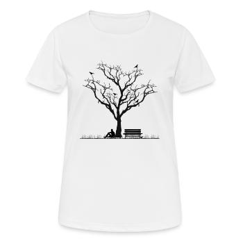 Einsamkeit ist das beste Unternehmen | Motivierende Kunst - Frauen T-Shirt atmungsaktiv - Weiß - Vorne - AI Model Female 172 dark (172cm)