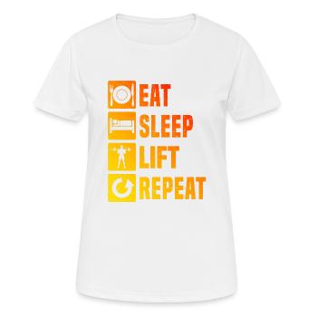 Cardio Endurance Training Women Weightlifting - Women's Breathable T-Shirt - white - Front - AI Model Female 172 dark (172cm)