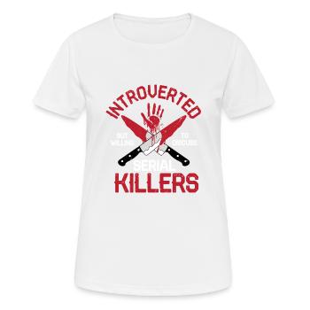 Willing To Discuss Serial Killers Murder Show True - Frauen T-Shirt atmungsaktiv - Weiß - Vorne - AI Model Female 172 dark (172cm)