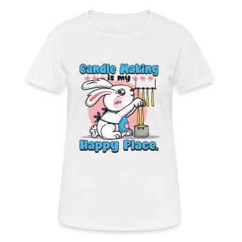 Das Kerzenmachen ist mein glücklicher Ort. - Frauen T-Shirt atmungsaktiv - Weiß - Vorne - AI Model Female 172 dark (172cm)