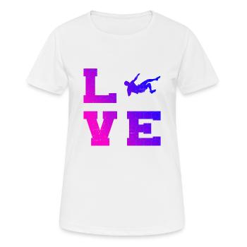 Bouldering Bouldering Women Climber - Women's Breathable T-Shirt - white - Front - AI Model Female 172 dark (172cm)
