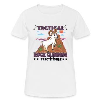 Praticien tactique d’escalade - T-shirt respirant Femme - blanc - Devant - AI Model Female 172 dark (172cm)