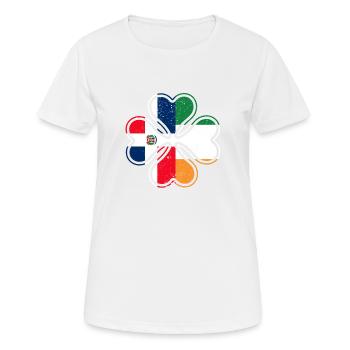 Drapeau dominicain irlandais trèfle d’Irlande - T-shirt respirant Femme - blanc - Devant - AI Model Female 172 dark (172cm)