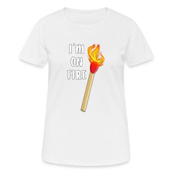 MATCH I'M ON FIRE - Women's Breathable T-Shirt - white - Front - AI Model Female 172 dark (172cm)
