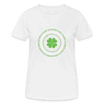 Irish Heritage Segen Keltischer Knoten Klee - Frauen T-Shirt atmungsaktiv - Weiß - Vorne - AI Model Female 172 dark (172cm)