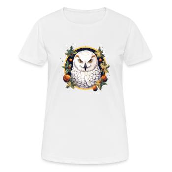 Harfang des neiges Noël ornement, aime les hiboux - T-shirt respirant Femme - blanc - Devant - AI Model Female 172 dark (172cm)