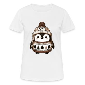 Vêtements esthétiques Cozy Penguin Cabincore - T-shirt respirant Femme - blanc - Devant - AI Model Female 172 dark (172cm)