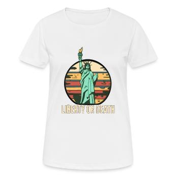 FREIHEIT ODER TOD - Frauen T-Shirt atmungsaktiv - Weiß - Vorne - AI Model Female 172 dark (172cm)