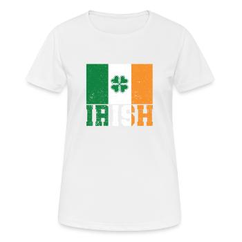 Patriotische irische Flagge Irland Kleeblatt - Frauen T-Shirt atmungsaktiv - Weiß - Vorne - AI Model Female 172 dark (172cm)