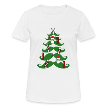 Salon de coiffure Noël - T-shirt respirant Femme - blanc - Devant - AI Model Female 172 dark (172cm)