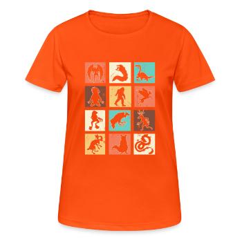 Cryptid Monsters - Women's Breathable T-Shirt - neon orange - Front - AI Model Female 172 dark (172cm)