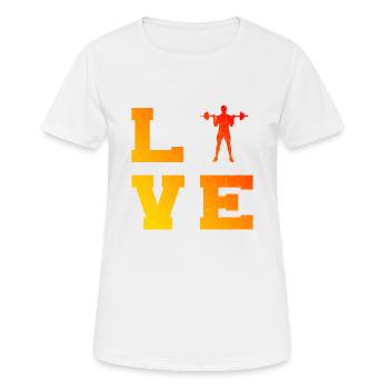 Fitness Entraînement cardio endurance femme Haltérophilie - T-shirt respirant Femme - blanc - Devant - AI Model Female 172 dark (172cm)