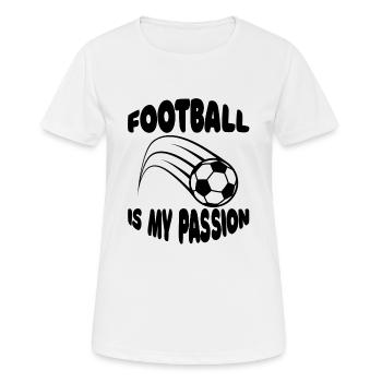 Fußballmannschaft Fußballdesign Fußballspieler - Frauen T-Shirt atmungsaktiv - Weiß - Vorne - AI Model Female 172 dark (172cm)