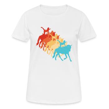 Acrobaties à cheval Contrôle du corps - T-shirt respirant Femme - blanc - Devant - AI Model Female 172 dark (172cm)