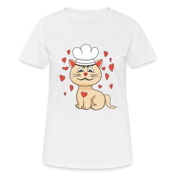CUISINIER DE CHAT - T-shirt respirant Femme - blanc - Devant - AI Model Female 172 dark (172cm)