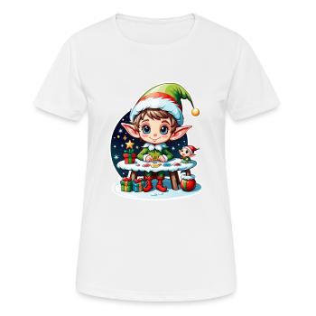 elf christmas elf gift - Women's Breathable T-Shirt - white - Front - AI Model Female 172 dark (172cm)
