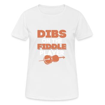 Dibs On The Fiddle Player Orchestra Violinist - Women's Breathable T-Shirt - white - Front - AI Model Female 172 dark (172cm)