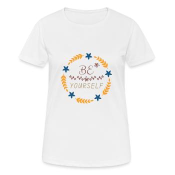 Sei du selbst - Frauen T-Shirt atmungsaktiv - Weiß - Vorne - AI Model Female 172 dark (172cm)
