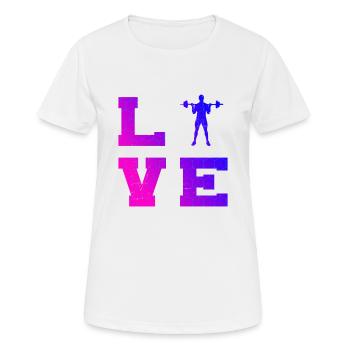 Cardio Femmes Musculation Hommes Haltérophilie - T-shirt respirant Femme - blanc - Devant - AI Model Female 172 dark (172cm)